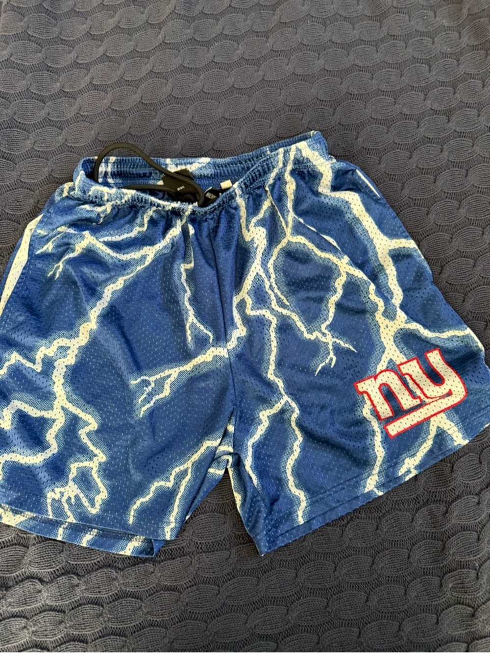 NFL Blue Lightning Mesh Men’s Shorts with NY Logo